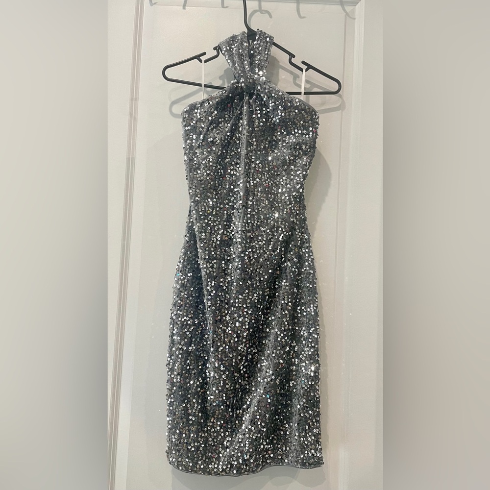 Grace Karin Silver Sequin Backless Dress - Picture 7 of 15